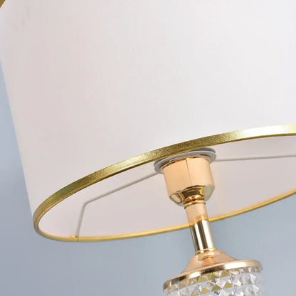 Gold faceted clear crystal glass table lamp for bedroom