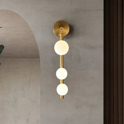 DecorBites™ Gold Finish 3-Head Metal Wall Sconce for Corner - Post-Modern, Vertical Mount