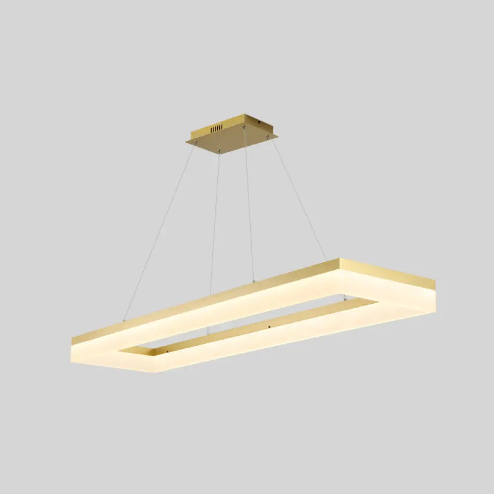 DecorBites™ Gold Finish Rectangular Island LED Ceiling Light - Simple Acrylic Design