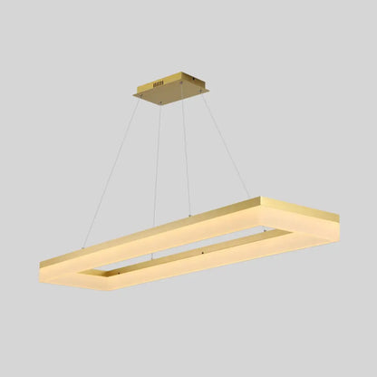 DecorBites™ Gold Finish Rectangular Island LED Ceiling Light - Simple Acrylic Design