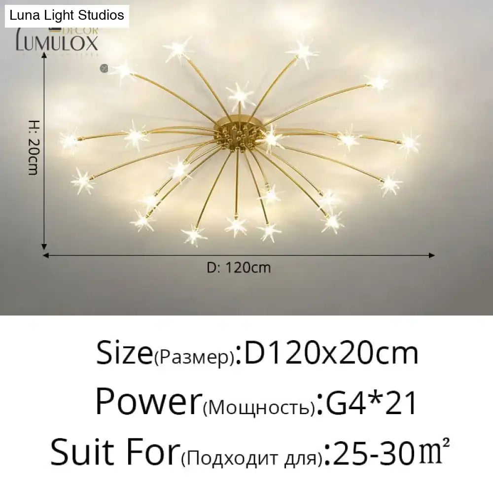 Gold floral led flowers chandeliers with crystals for dining room