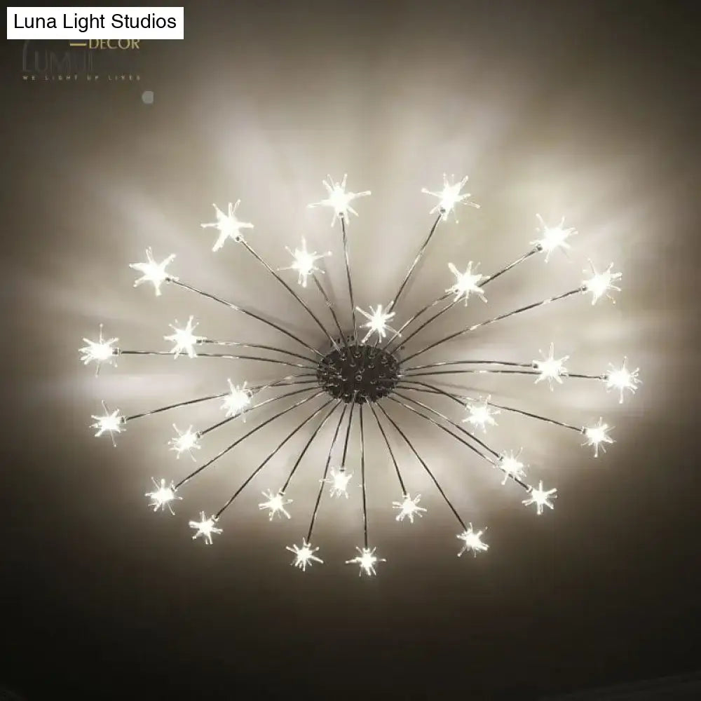 Gold floral led flowers chandeliers with crystals for dining room
