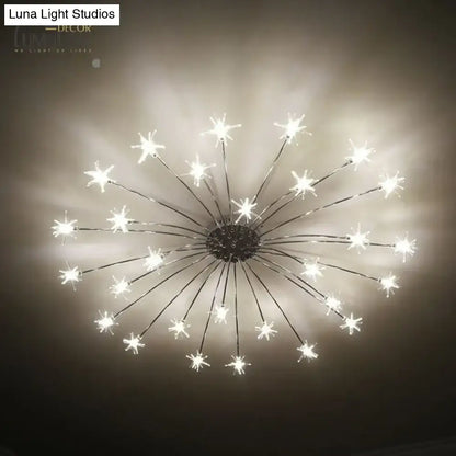 Gold floral led flowers chandeliers with crystals for dining room