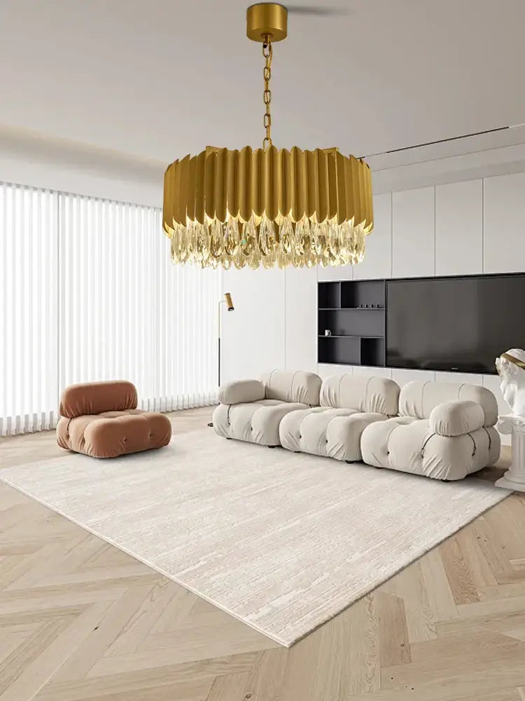 Gold fluted crystal water droplet pendant lights for dining room