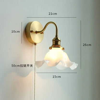 Gold fluted glass wall sconce – bedroom articulated wall lamp