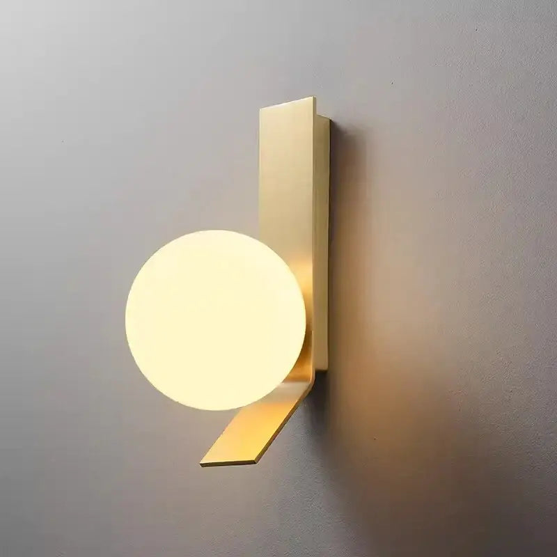 Gold glass ball nordic wall lamp for living room bedside study balcony