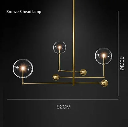 DecorBites™ Gold Glass Bubble Chandelier for Dining Room