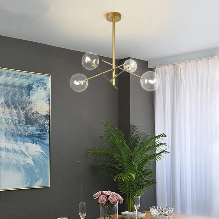 DecorBites™ Gold Glass Bubble Chandelier for Dining Room