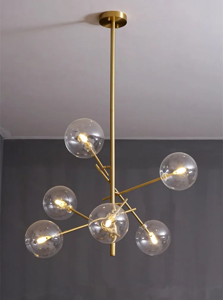 DecorBites™ Gold Glass Bubble Chandelier for Dining Room