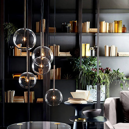 DecorBites™ Gold Glass Bubble Chandelier for Dining Room