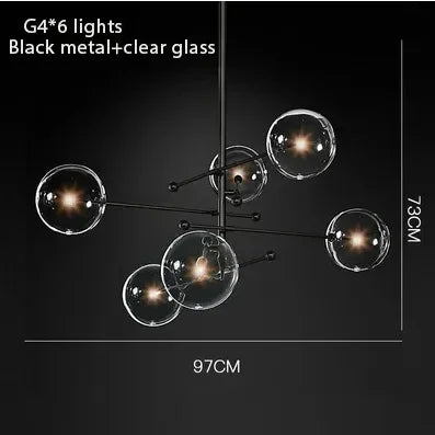 DecorBites™ Gold Glass Bubble Chandelier for Dining Room