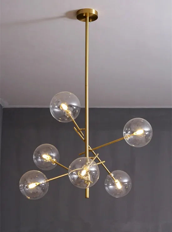 DecorBites™ Gold Glass Bubble Chandelier for Dining Room