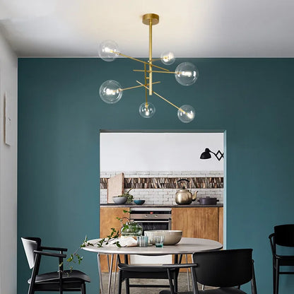 DecorBites™ Gold Glass Bubble Chandelier for Dining Room