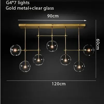 DecorBites™ Gold Glass Bubble Chandelier for Dining Room