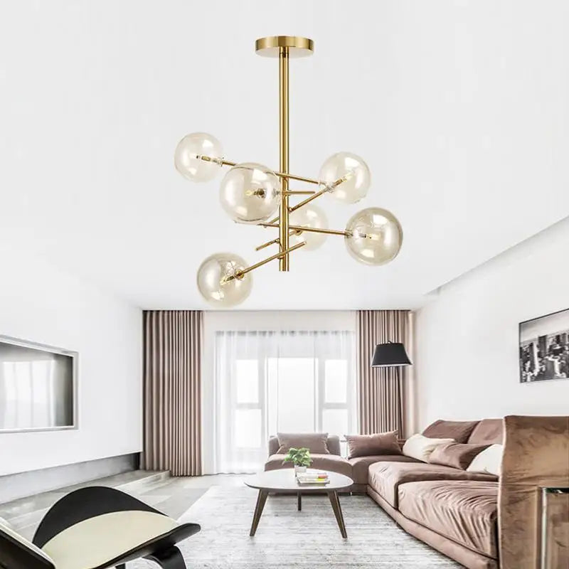 DecorBites™ Gold Glass Bubble Chandelier for Dining Room