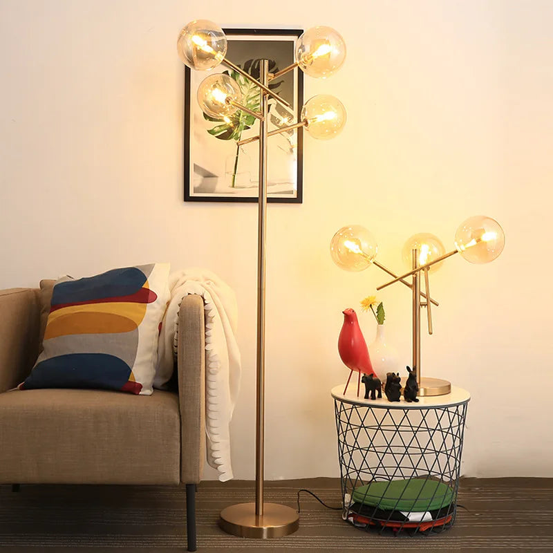 DecorBites™ Gold Glass Bubble Chandelier for Dining Room