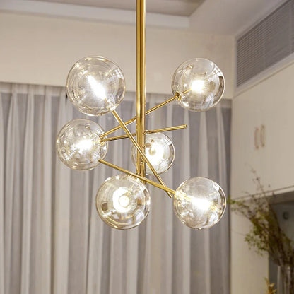 DecorBites™ Gold Glass Bubble Chandelier for Dining Room