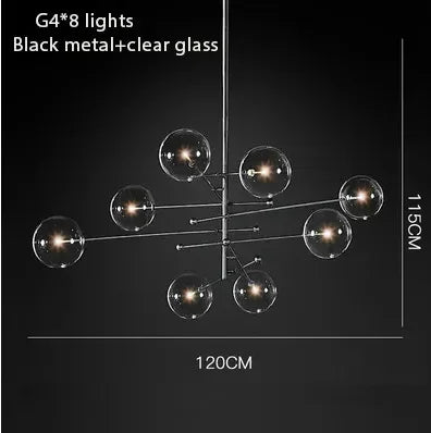 DecorBites™ Gold Glass Bubble Chandelier for Dining Room