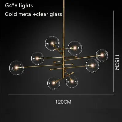 DecorBites™ Gold Glass Bubble Chandelier for Dining Room