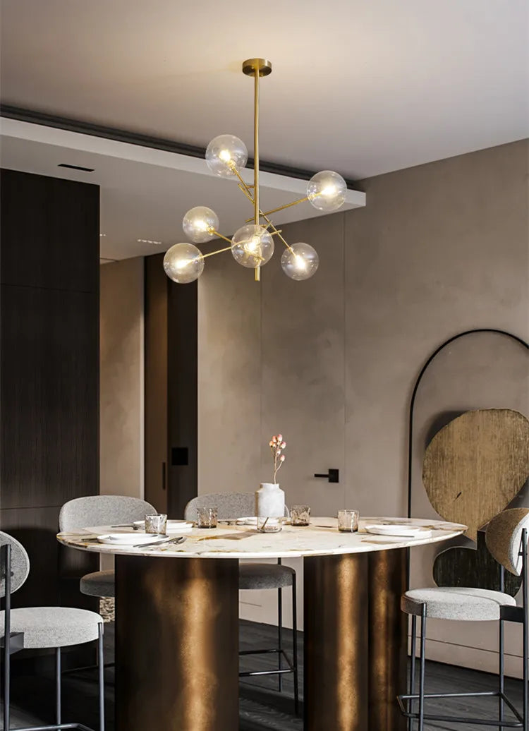 DecorBites™ Gold Glass Bubble Chandelier for Dining Room