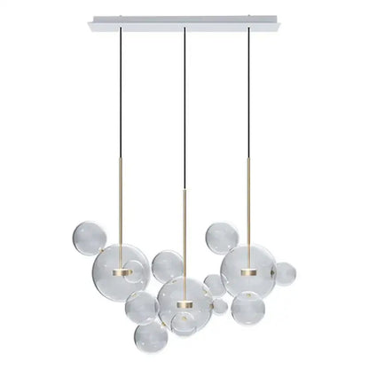 Gold glass bubble led chandelier dining room lighting