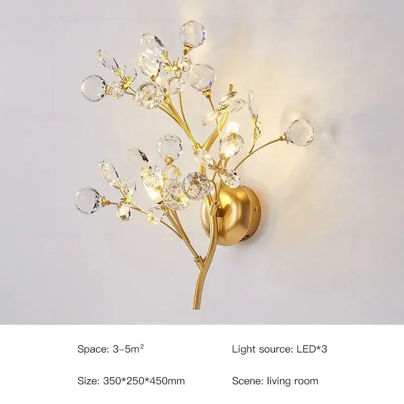Gold glass flower chandelier ceiling lamp for living room
