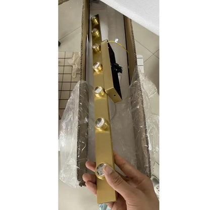 Gold iron art mirror wall sconce five spotlight bathroom light
