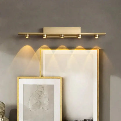 Gold iron art mirror wall sconce five spotlight bathroom light