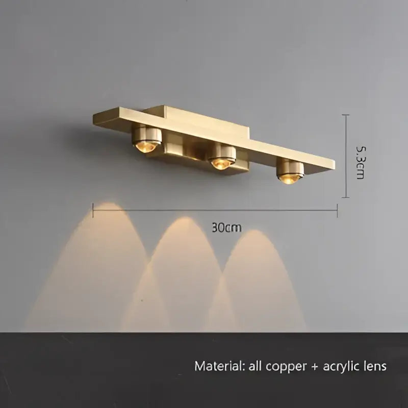 Gold iron art mirror wall sconce five spotlight bathroom light