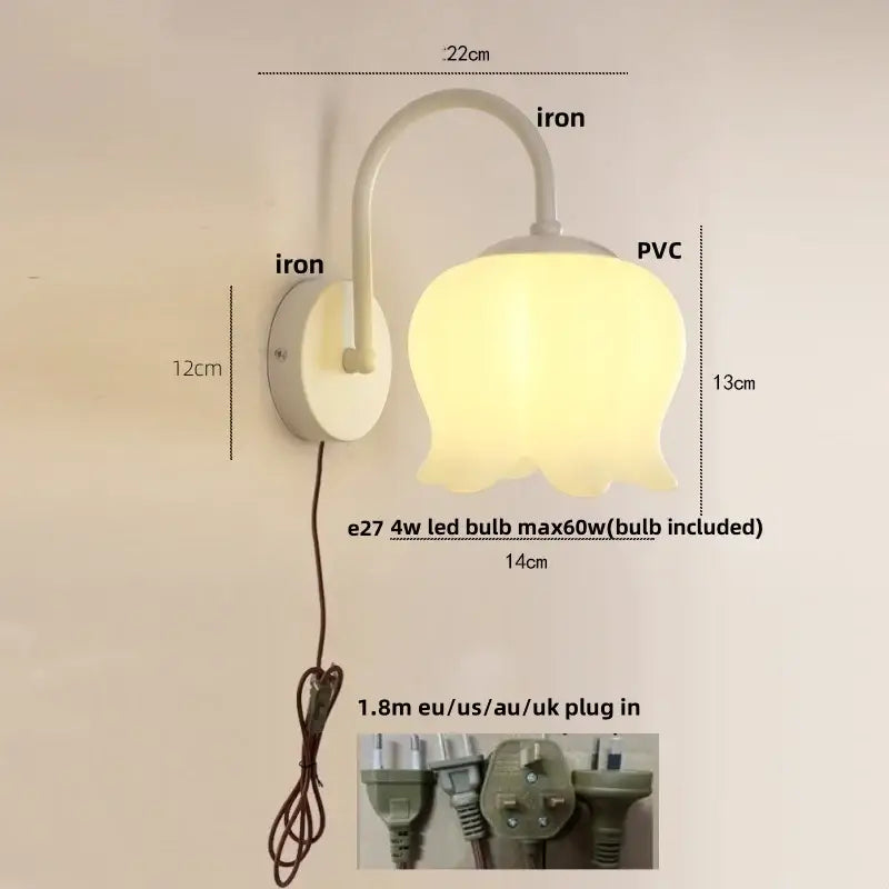 Gold iron led wall sconce with pull chain for hallway
