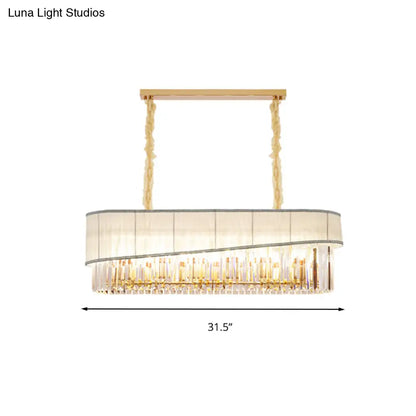DecorBites™ Gold Island Pendant Light Fixture with Crystal Shade - Modern 10 Bulbs Design