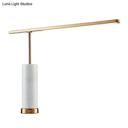 DecorBites™ Gold L-Shaped LED Nightstand Lamp: Stylish Table Light with Marble Base