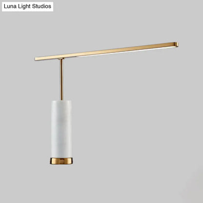 DecorBites™ Gold L-Shaped LED Nightstand Lamp: Stylish Table Light with Marble Base