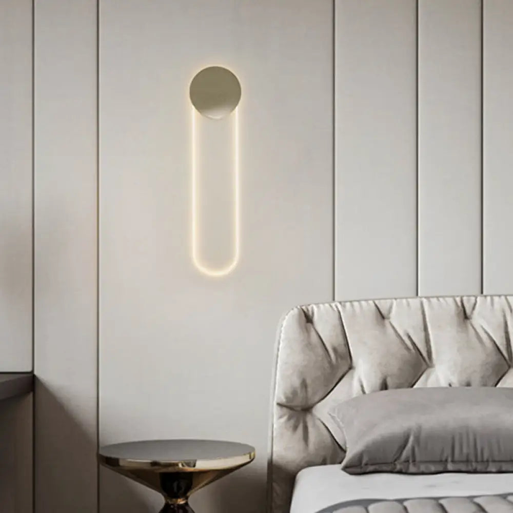 DecorBites™ Gold LED Bedroom Wall Mount Light Fixture - Contemporary Oblong Wall Lighting Ideas