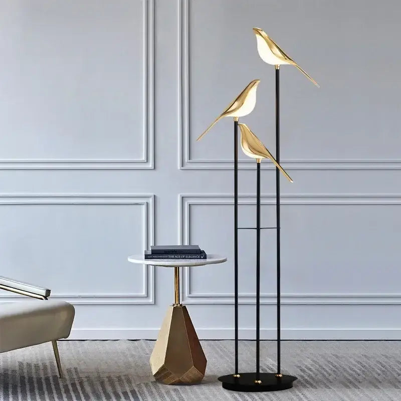 Gold led bird desk lamp for bedroom and living room
