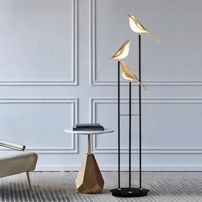 Gold led bird desk lamp for bedroom and living room