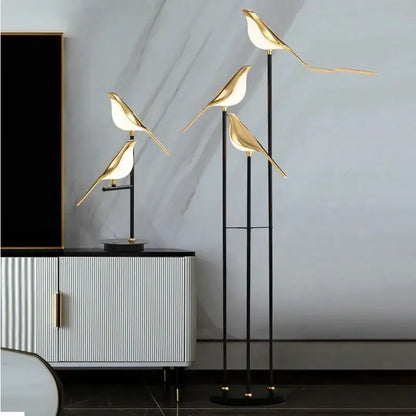 Gold led bird desk lamp for bedroom and living room