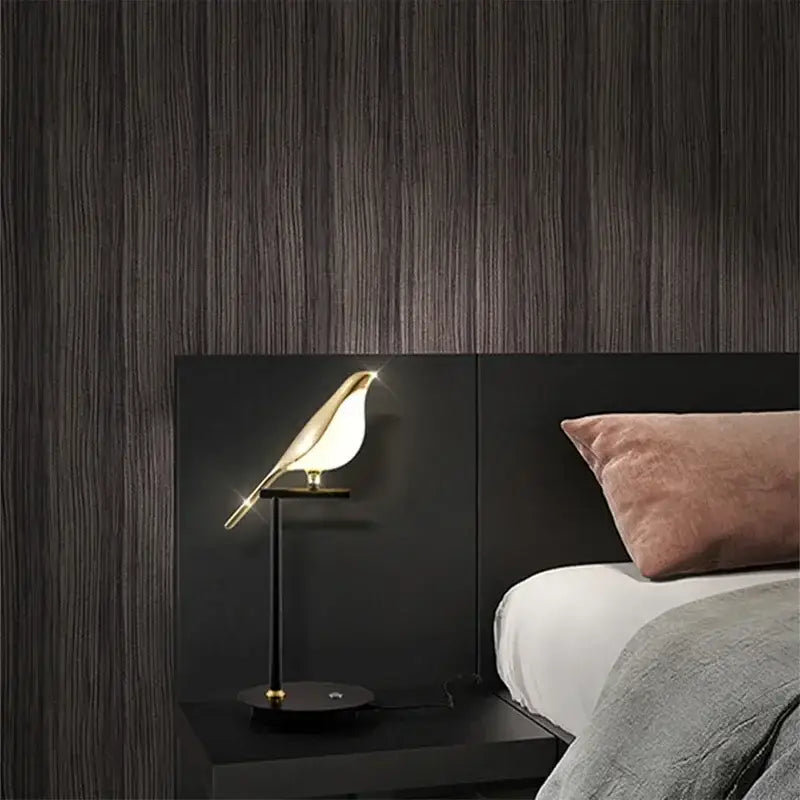 Gold led bird desk lamp for bedroom and living room