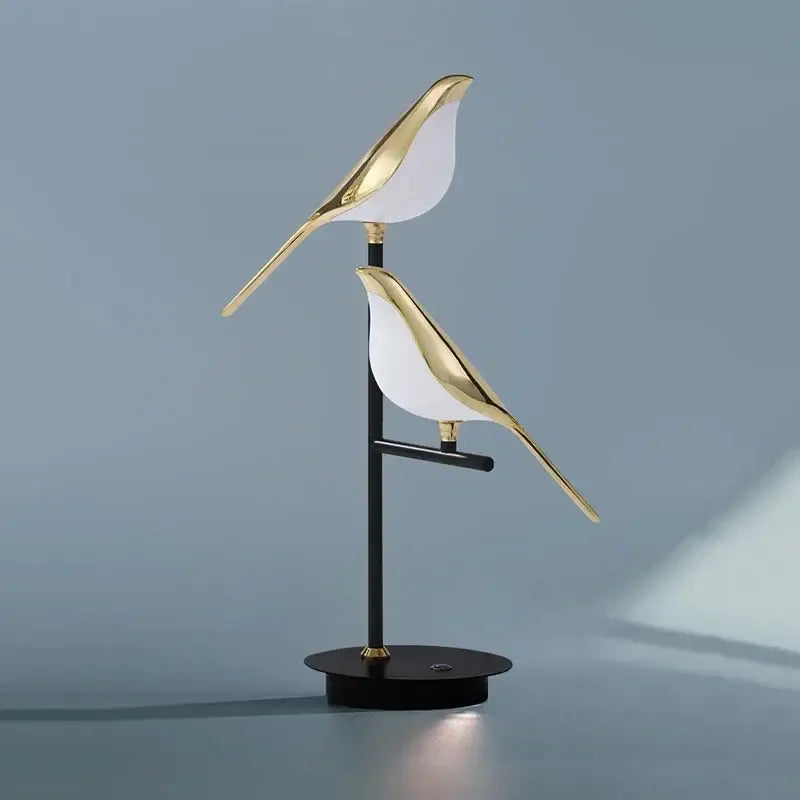 Gold led bird desk lamp for bedroom and living room