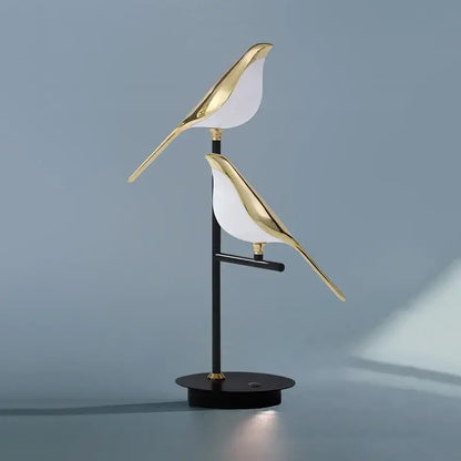 Gold led bird desk lamp for bedroom and living room