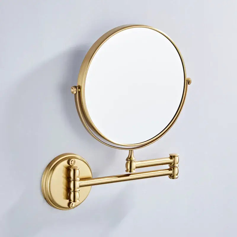 Gold led wall mounted makeup mirror bedroom folding magnifying light