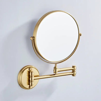 Gold led wall mounted makeup mirror bedroom folding magnifying light