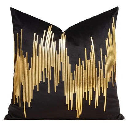 Gold leopard embroidered pillow cover set living room decor
