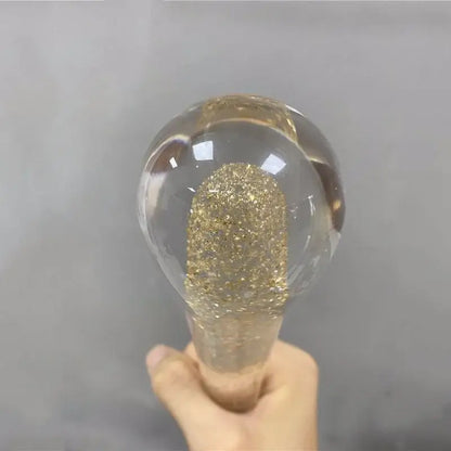 Gold liquid crystal drop pendant light bedroom glitter lamp