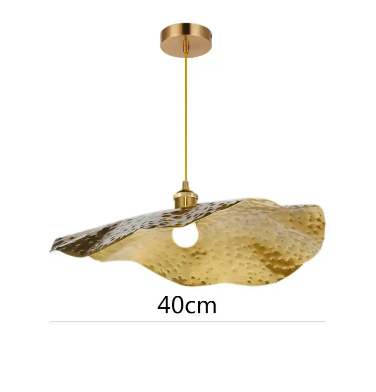 Gold lotus leaf pendant light for living room decor