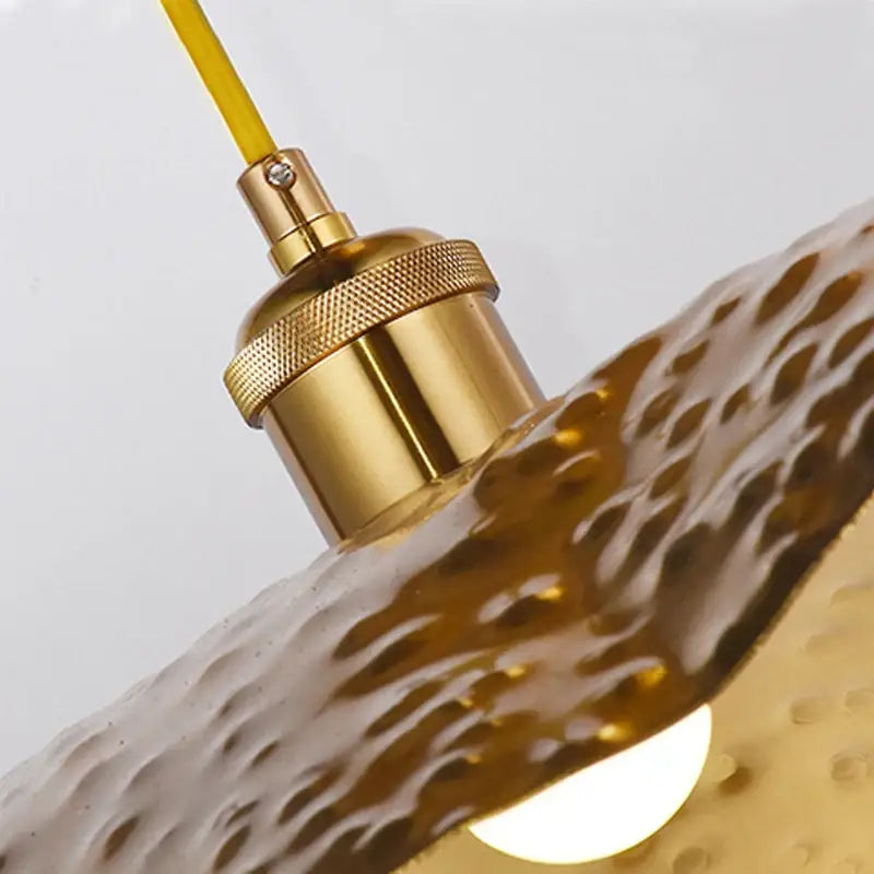 Gold lotus leaf pendant light for living room decor