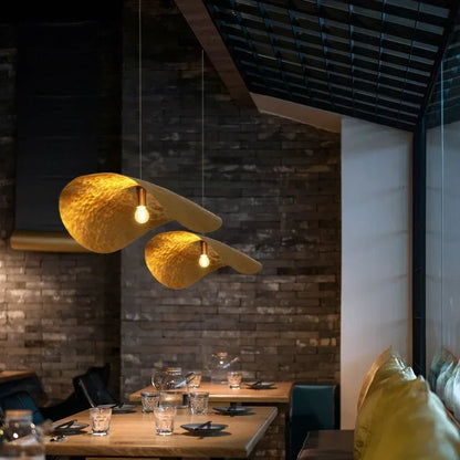 DecorBites™ Gold Lotus Leaf Pendant Light - Modern LED Chandelier