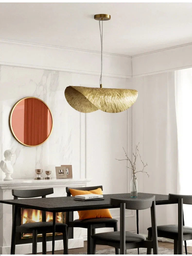 DecorBites™ Gold Lotus Leaf Pendant Light - Modern LED Chandelier