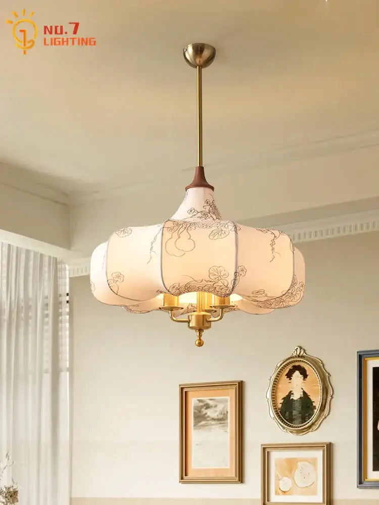 Gold lustre medieval brass pendant lights for dining room
