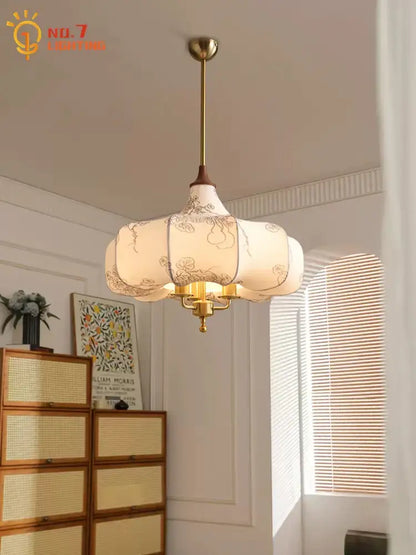 Gold lustre medieval brass pendant lights for dining room